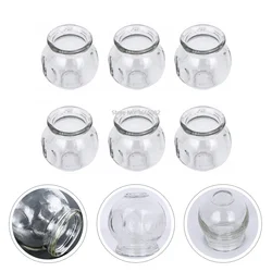 6 Pcs Fire Glass Cupping Chinese Medical Glass Cupping Instrument Treatment Kit for Health Care Vacuum Cupping Therapy Jar