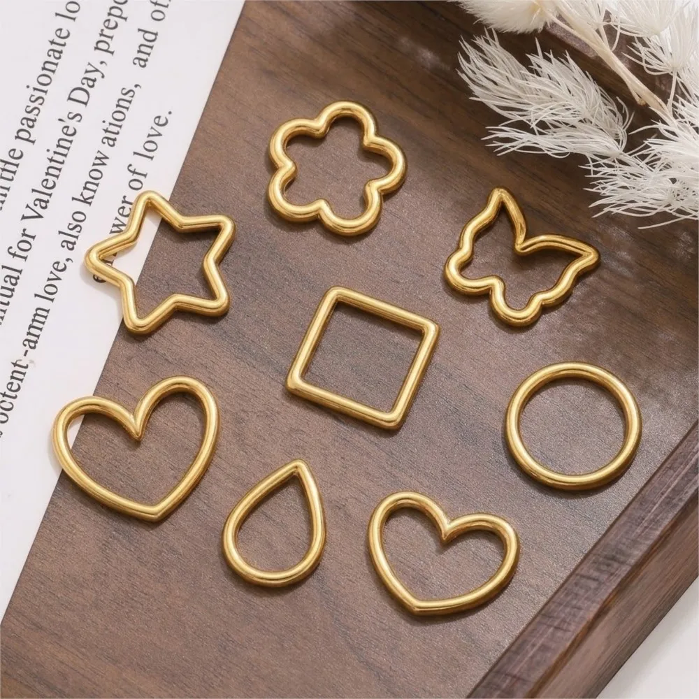 10pcs/Lot Stainless Steel Love Heart Butterfly Shape Charms Pendant For Handmade DIY Jewelry Necklace Earring Making Accessories