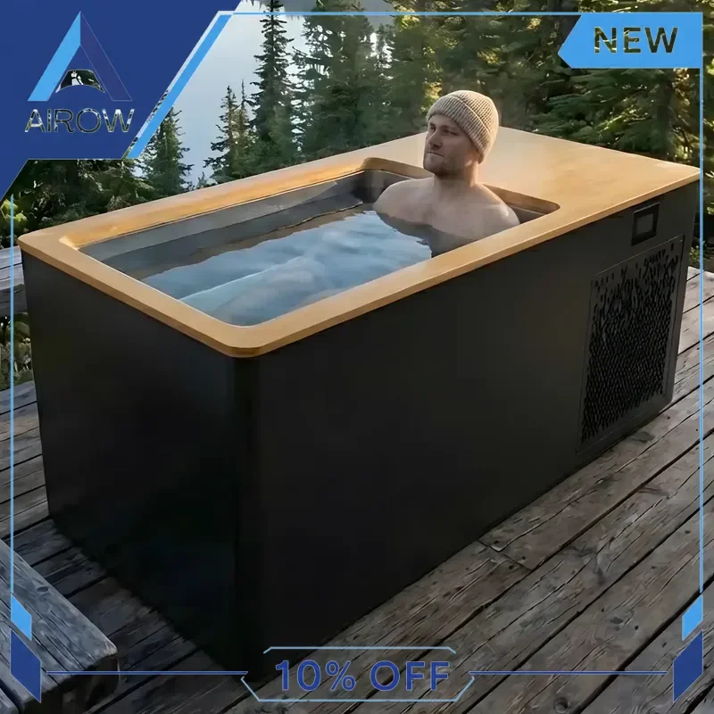 for High End Cedar Cold Plunge Tub All Weather Ice Bath With Chiller WIFI APP Control Outdoor Home Recovery Fitness Spa