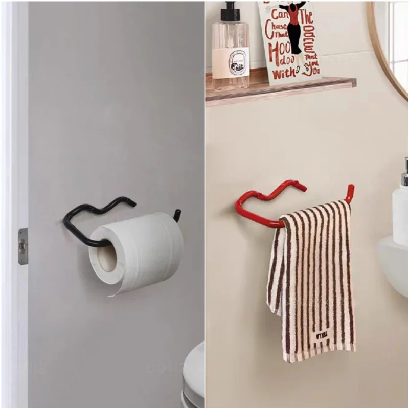 

Red Black Toilet Paper Holder Resistant Tissue Paper Towel Rack For Bathroom Kitchen Washroom Screw Wall Mount Hook Accessory