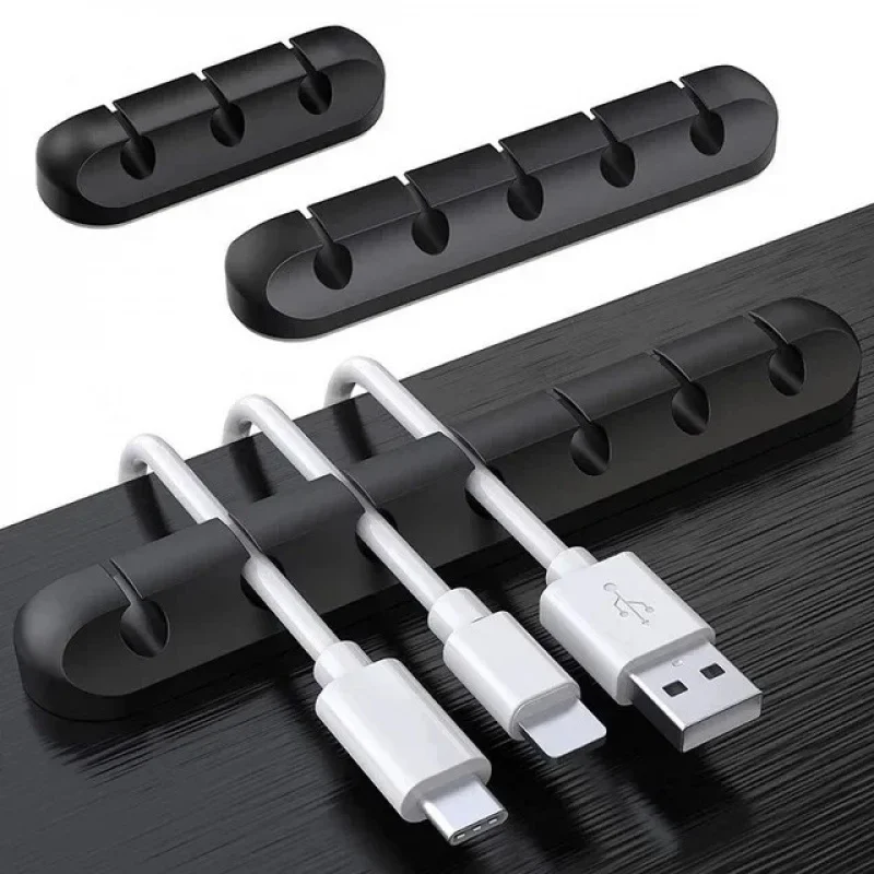 

Silicone USB Cable Organizer USB Charging Cable Winder Desktop Tidy Management Clips Cable Holder For Mouse earphone Accessories