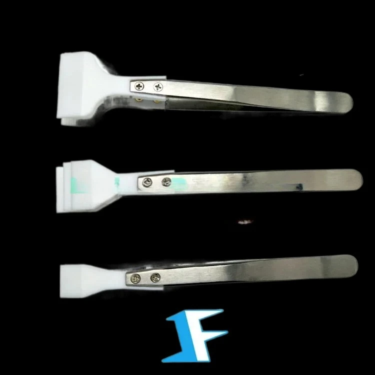 Wafer Tweezers Wide Tip Acid and Alkali Resistant Non-stick PTFE Semiconductor Silicon Wafer Wide Mouth Pinch