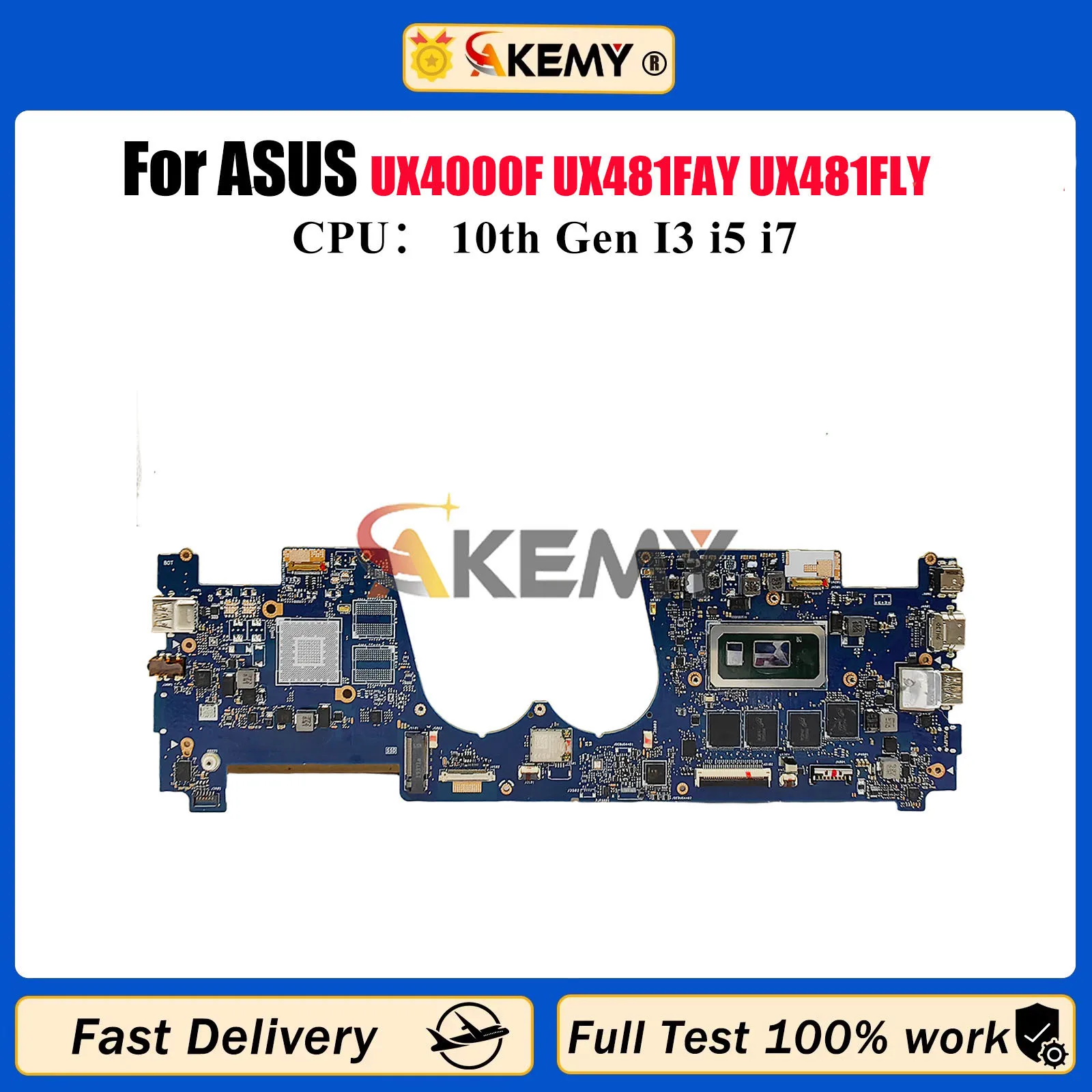 

UX481FAY Материнская плата для ноутбука ASUS ZenBook Duo UX481F UX4000F UX481FA UX481FL UX481FAY UX481FLY Материнская плата с 10-го поколения I3 i5 i7