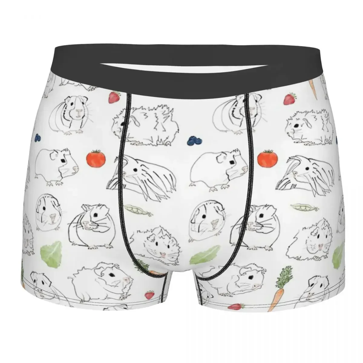 Vegetables Line Drawing Guinea Pig Cavia Porcellus Animal Underpants Breathbale Panties Men's Underwear Shorts Boxer Briefs