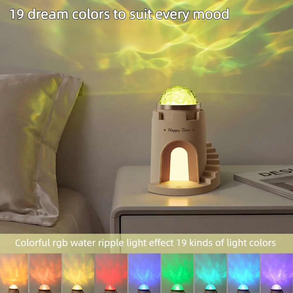 Castle Water Wave Projector Night Light Bluetooth Speaker Romantic Atmosphere Lamp Bedroom Bedside Lamp Birthday Gift for Women view 4