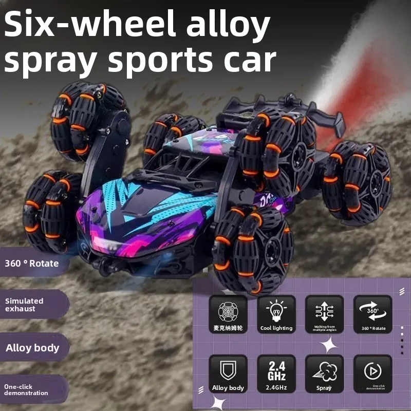 

Remote Control Car for Boys: 6-Wheel Transforming Dump Truck w/ Stunt, Light Spray, Off-Road - Perfect Birthday Gift Toy