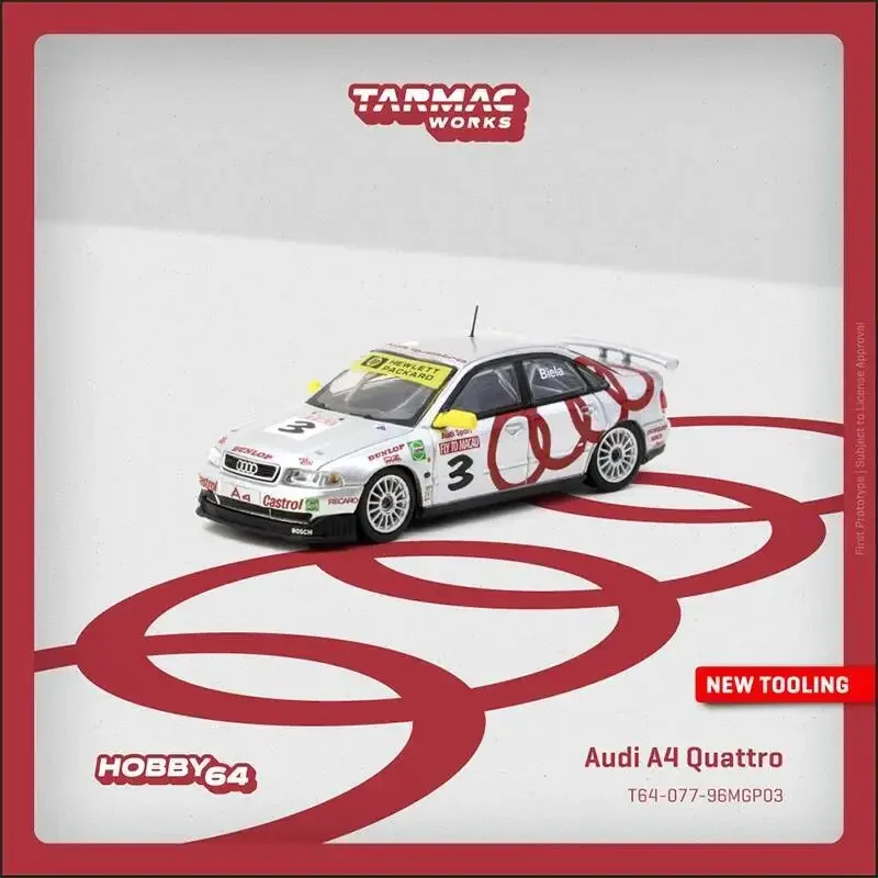 

Предпродажа Tarmac Works 1:64 Audi A4 Quattro Macau Guia Race 1996, победите Frank Biela, литая под давлением модель автомобиля, коллекция игрушек TW