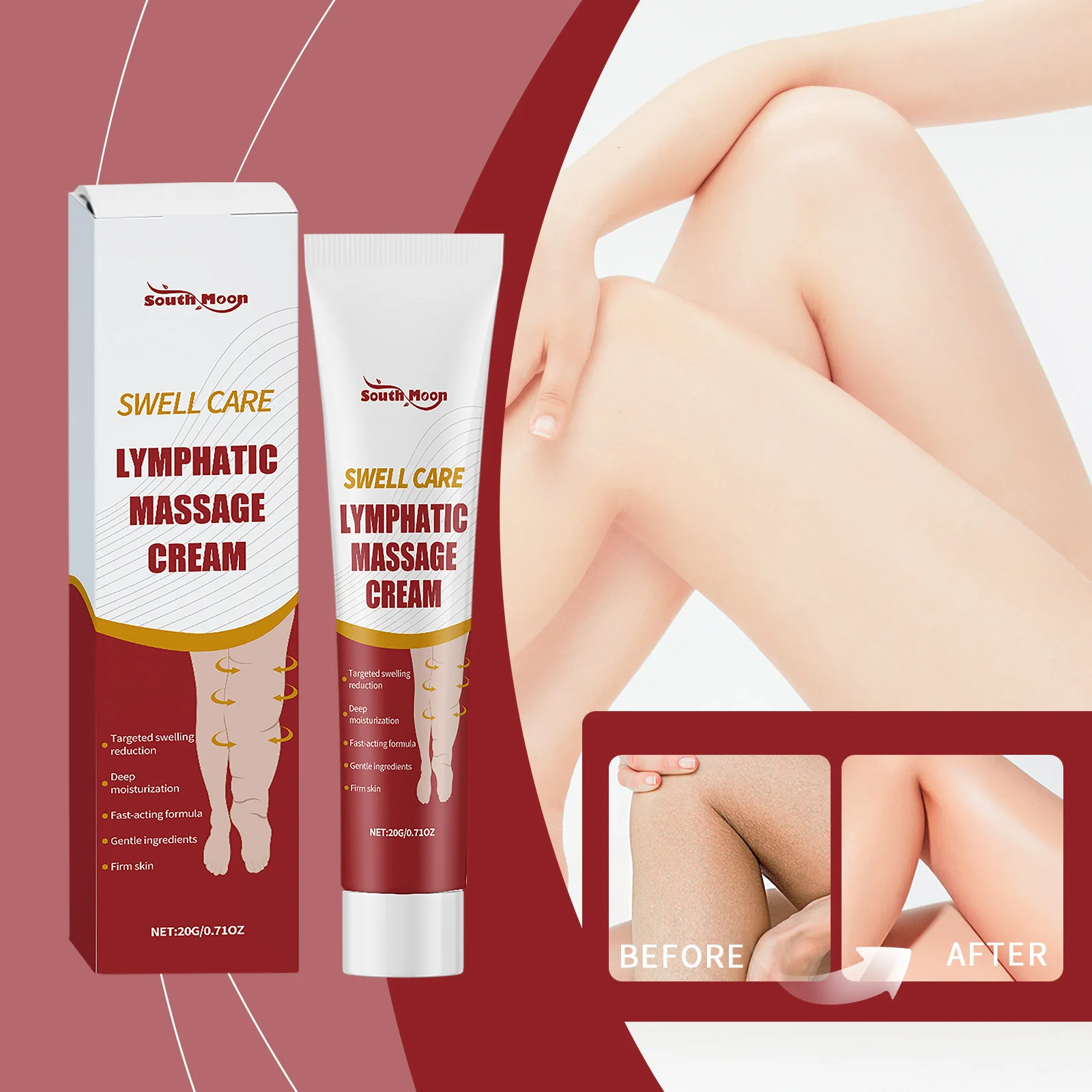 Body care cream gently cares for the legs, providing comfortable and moisturizing skin. Daily massage care cream