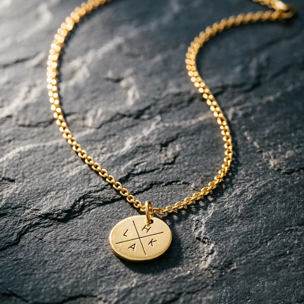 Engraved Cross Split Round Tag Stainless Steel Necklace Gold Silver Rose Gold Mother Birthday Family Anniversary Gift For Her