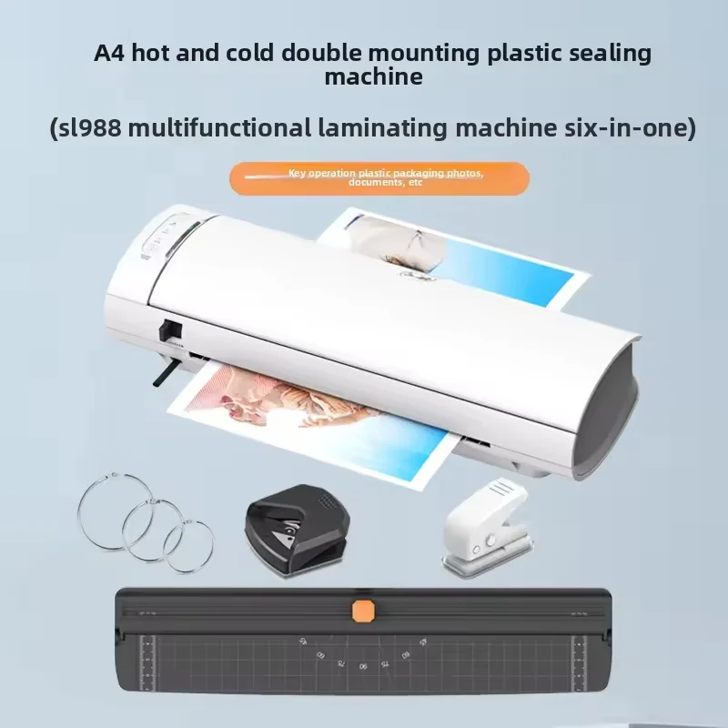 

SL988 Multifunctional A4 Laminator, Cold and Hot Double Plastic, Suitable for A4/A5/A6 Photo Document Laminator