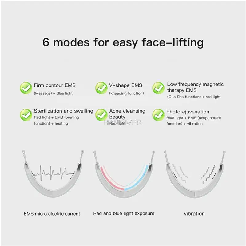 مايكرو الحالي الخامس مدلك الوجه شد الوجه تقليل الذقن المزدوجة الخامس خط رفع حزام السيلوليت الفك التمارين الخد ثبات