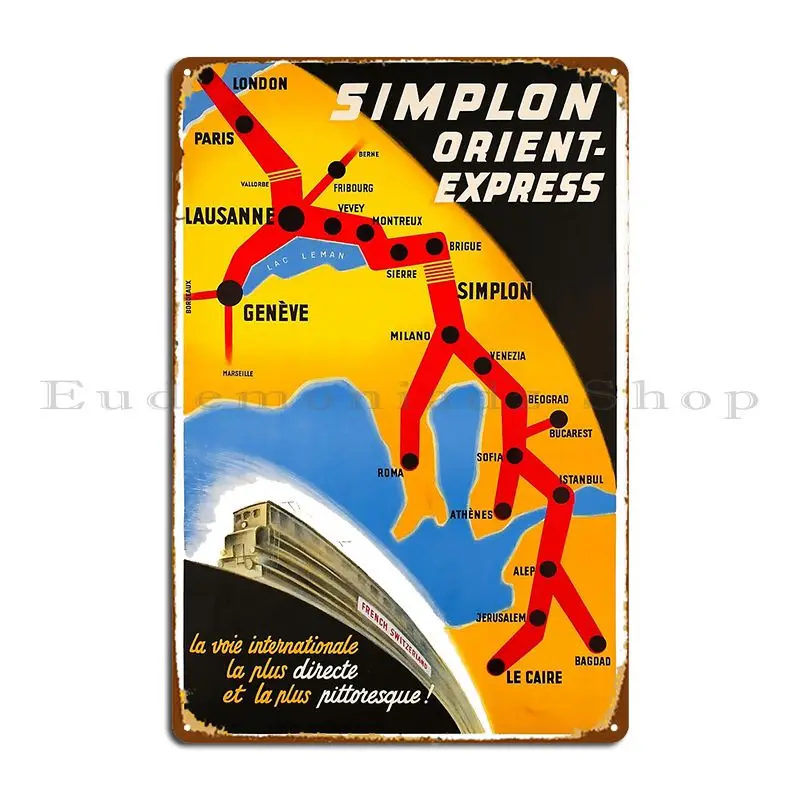 Simplon Orient Express Vintage Travel Metal Plaque Classic Funny Printing create Kitchen Tin Sign Poster