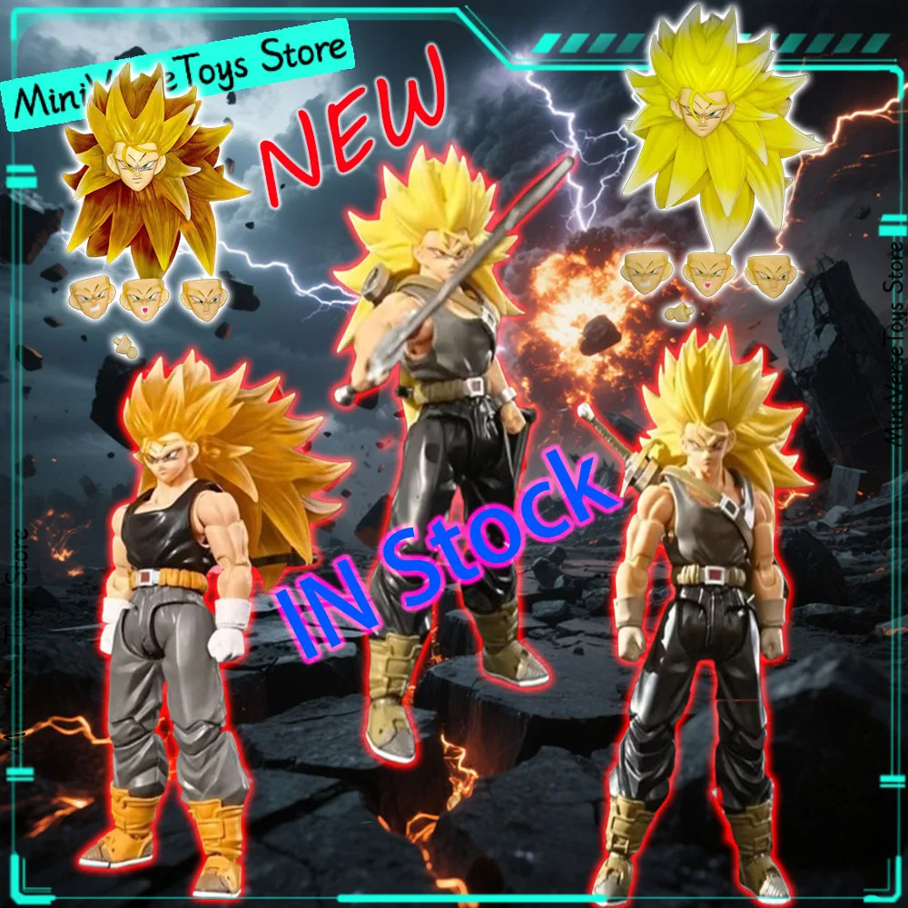 

In Stock SSS Studio Dragon Ball SSJ3 TRUNKS Action Figures Headsculpts Four Faces Hair Accessories Part Model Kits Action Figure