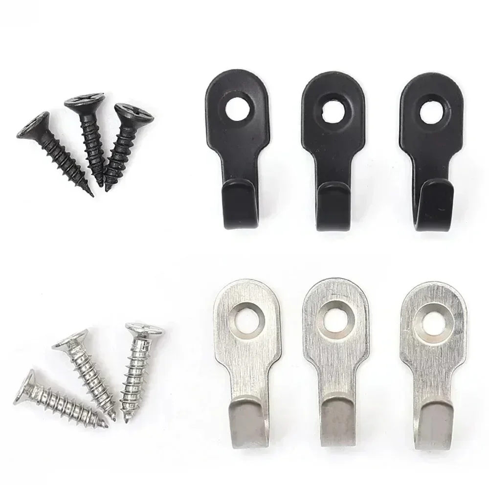 Mini Stainless Steel Hook with Screw Items Key Rack Wall Punching J-shaped Hooks Kitchen Accessories Bathroom Hardware