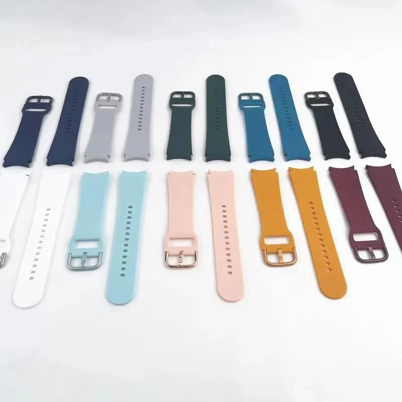 حزام سيليكون لساعة سامسونج جالاكسي 7 6 5 4 FE 44 مللي متر 40 مللي متر 5 برو 45 مللي متر سوار رياضي 20 مللي متر بدون فجوة سوار جالاكسي ساعة 6-4 كلاسيكي