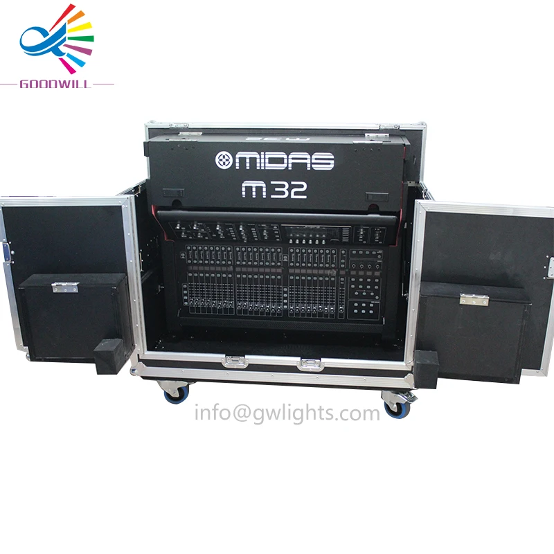 Flight Case idraulico a vibrazione stradale impermeabile e ignifugo per cassa Mixer Midas M32