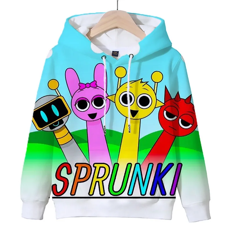 

Hot Game Incredibox Sprunki Hoodie Boys Long Sleeve Sweatshirt Children Clothing Anime Tops Girls Causal Pullover Kids Outerwear