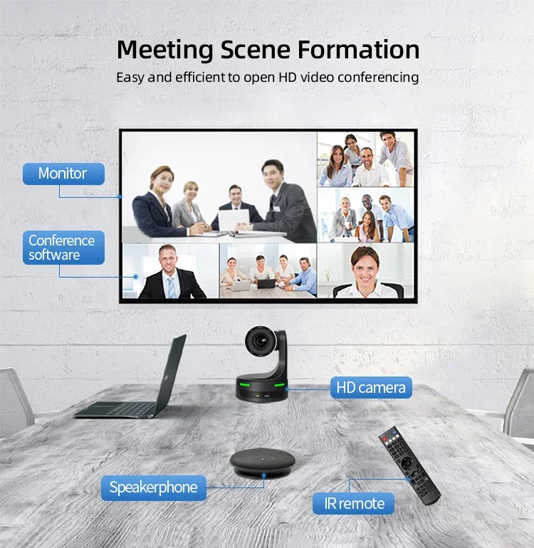 Webcam PTZ 1080p compatibile con vari software utilizzati per streaming live e videoconferenze Webcam