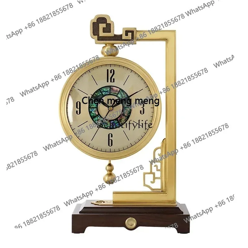 style  Living room clock  Chinese high-end light luxury decorative ornament Home desktop silent desk clock ss 8617