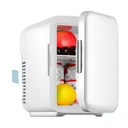 Mini Single Person Household Refrigerador, Pequeno Dormitório Doméstico, Carro e Casa Dual-Purpose Estudante Geladeira, 6l