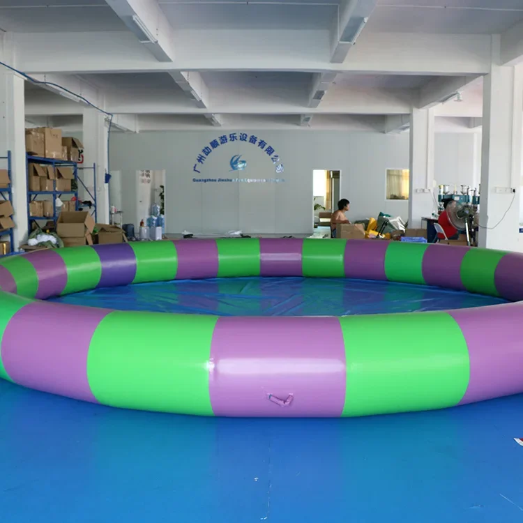 Hot Sale water park Customized Circular Purple And Green Water Game Inflatable Swimming Water Pool For Kids