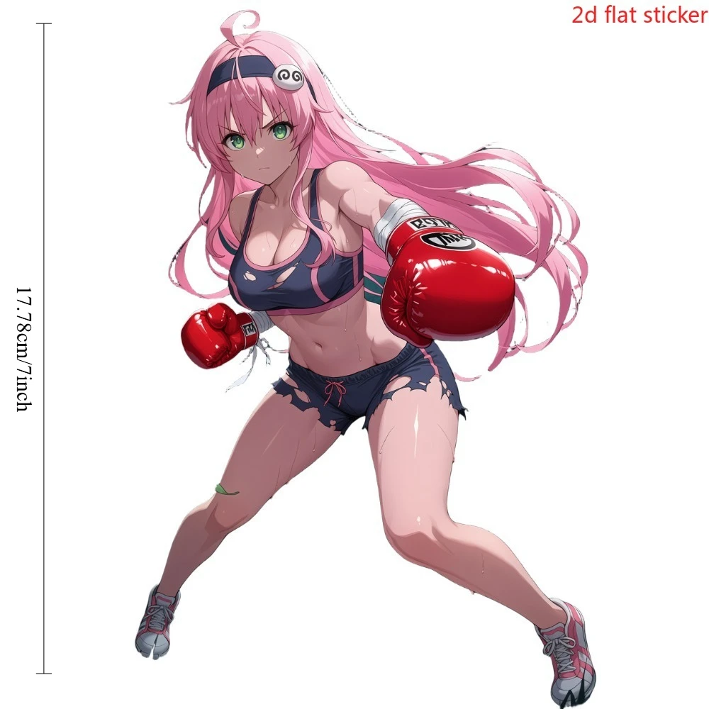 7Inch Waterproof Outdoor Vinyl Decal,Boxing Girl Lala Satalin Deviluke Anime Sticker for Car,Motorcycle & Helmet Decor