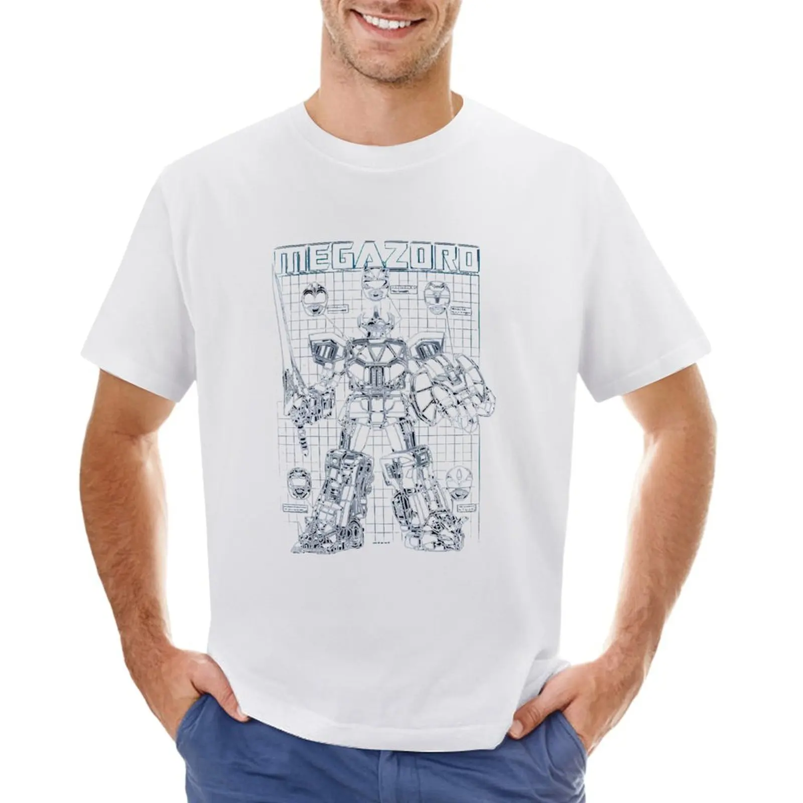 Schematic Megazord Mighty Morphin T-shirt oversized sublime summer top cute clothes mens graphic t-shirts anime