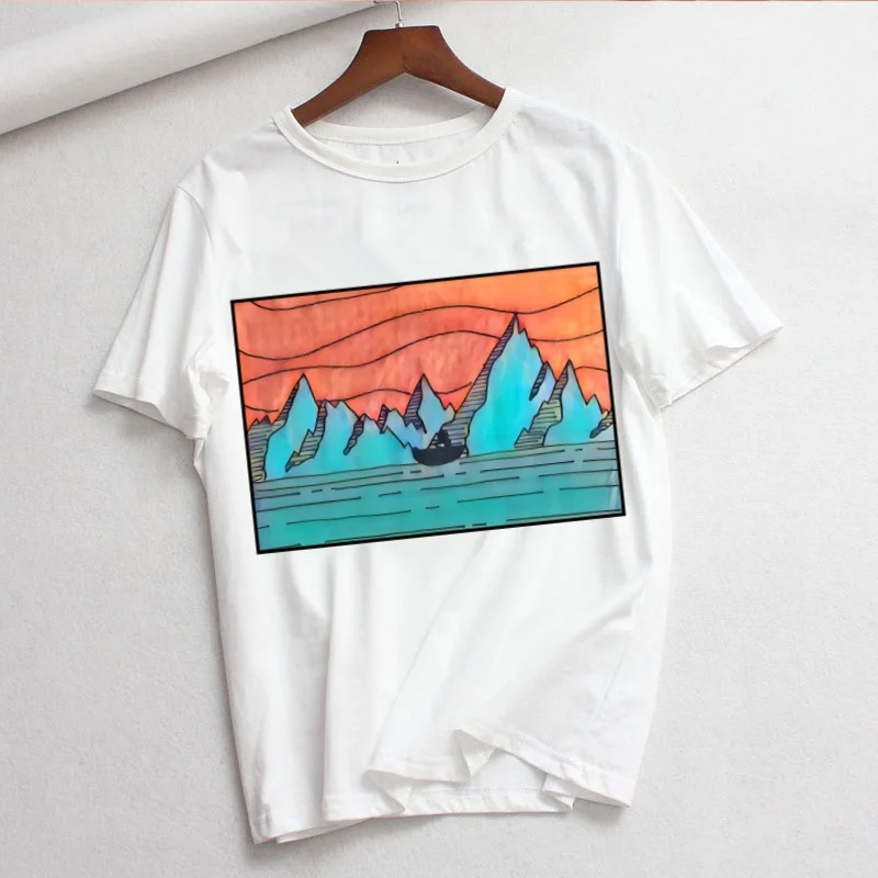 lago arrugginito Donna Cartoon Mom Summer Print Lady T-shirt Top T Shirt Donna Donna T-shirt grafica femminile