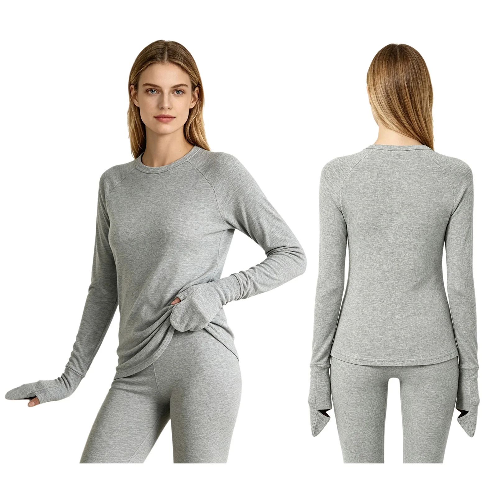 Women Long Sleeve with Stay-on Scratch Mitts Anti-scratch T-shirt Top Adult Special Needs Adaptive Clothing Sleepwear Loungewear
