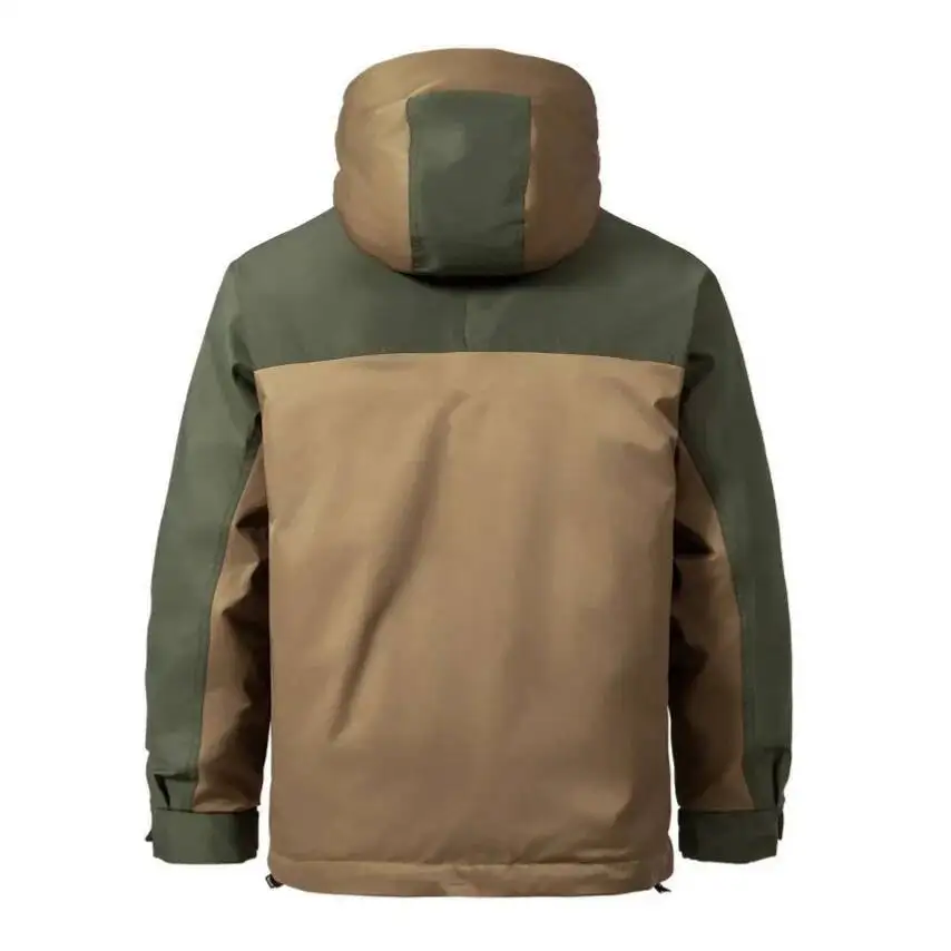 2025 الشتاء Techwear سميكة الرجال مزدوجة البريدي تصميم جاكت مزود بغطاء للرأس للجنسين سترة الشارع الشهير معاطف دافئة