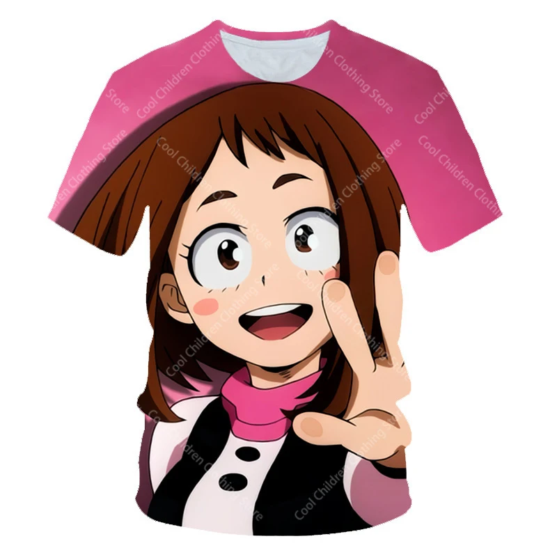 My Hero Academia Summer Boys Girls  Short Sleeve Clothing for Tee Cute casual fashion Parent Child Clothing Short Sleeve T-shirt