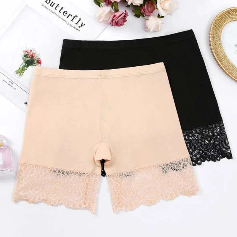 Women Summer Shorts Under Skirt Sexy Lace Anti Chafing Thigh Safety Shorts Ladies Pants Underwear Large Size Safety Pants