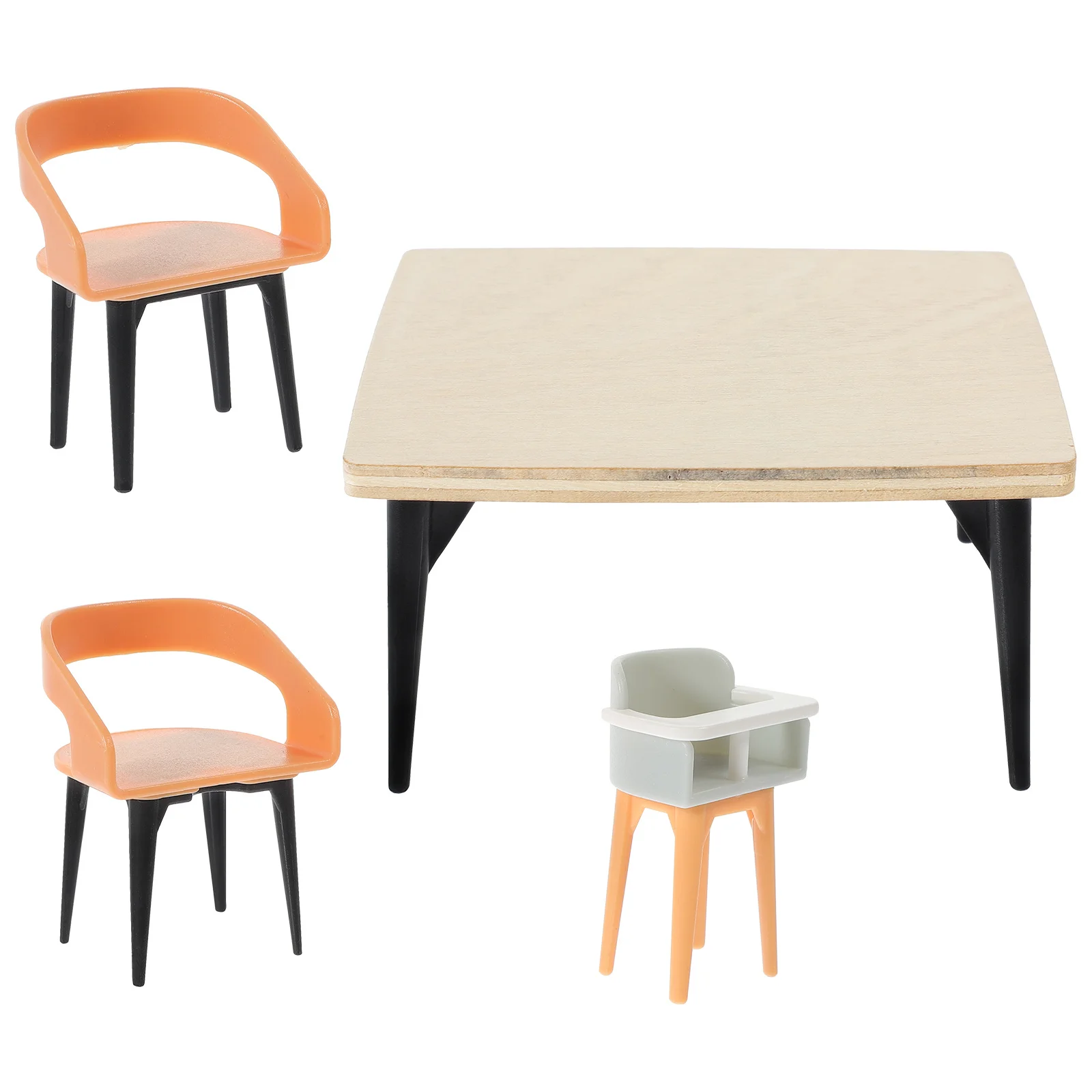 Ensemble de chaises de Table à manger pour maison de poupée, meubles miniatures 1:12 avec détails complexes pour scène de cuisine réaliste, 1 ensemble