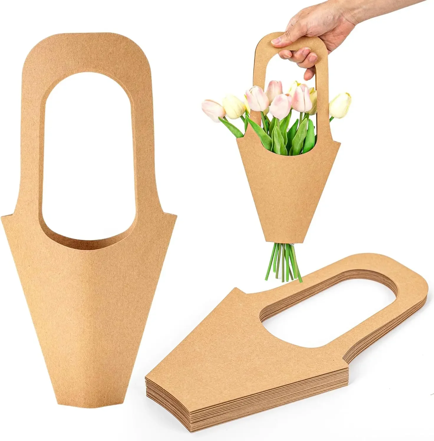 Blumen-Papiertüten Geschenkverpackung für Hochzeit Party Dekoration Material Geburtstag Geschenktüte Dekor Valentinstag