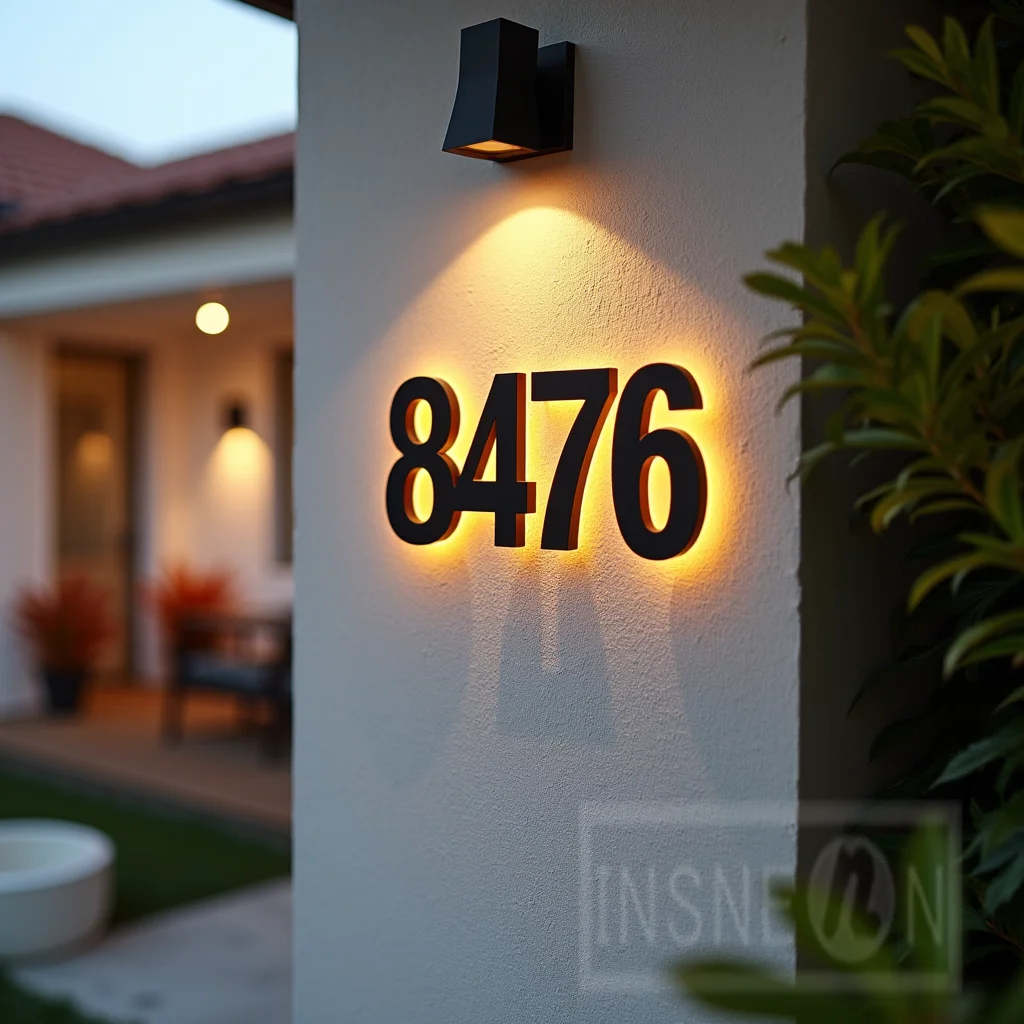 Custom Metal Backlit Letters Sign for Business Storefront Outdoor Waterproof Light Up Advertising Exterior House Numbers Signage