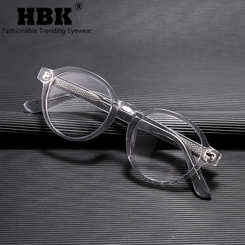 

HBK модная мужская круглая оптическая оправа для очков, брендовая дизайнерская оправа с наконечниками, женские очки для чтения с защитой от синего света