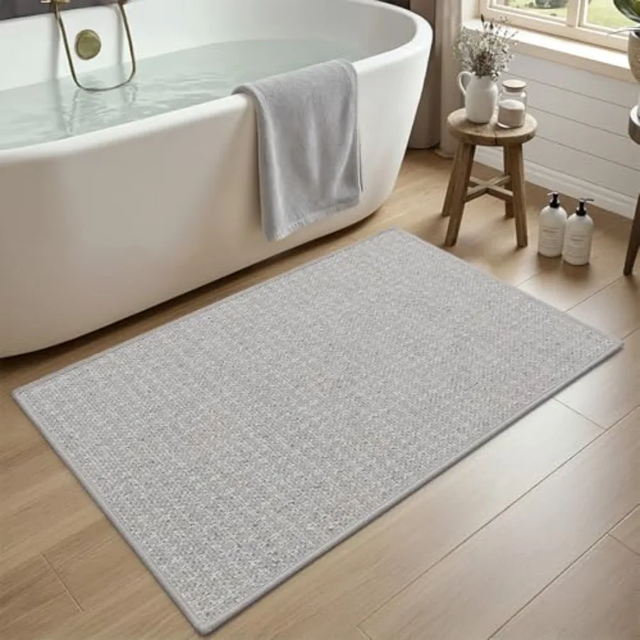 

Bathroom Rugs 24x43 Ultra Thin Absorbent Bathmat Quick Dry Non Slip Bath Mat with Rubber Backing Extra Soft Bath Rugs for Showe