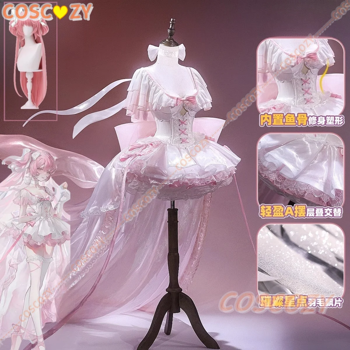 Anime Puella Magi Madoka Magica Kaname Madoka Cosplay Costume Kaname Madoka perruque symphonie du destin robe robe d'halloween