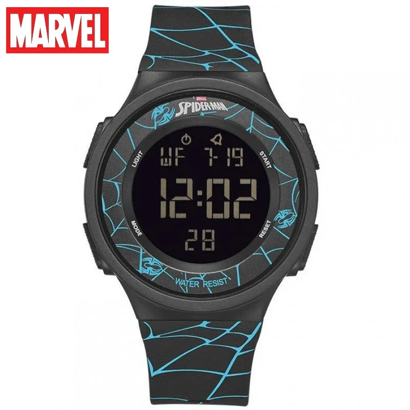 Disney For Children Unisex Watches Marvel Spider Man Digital Wristwatch Multi Function Graffiti Strap Boy Girl Kid Student Clock