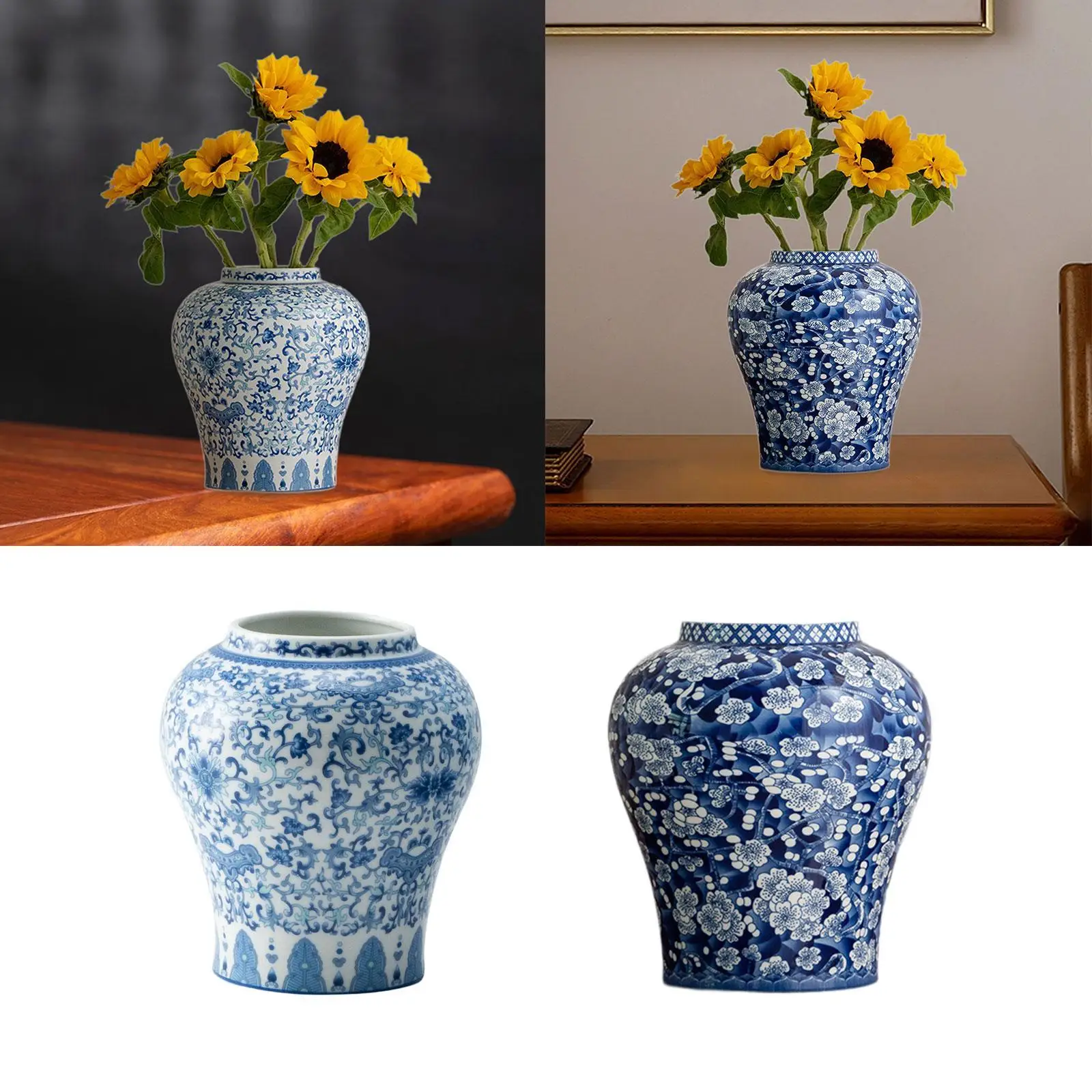 

Chinese Ceramic Flower Vase Classic Plant Pot for Living Room Entryway Decor