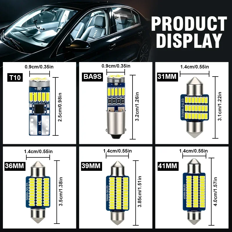 For Audi A3 8V Quattro 2.0T 2014-UP Canbus Car Bulbs LED Interior Map Dome Vanity Mirror Trunk Glove Box Light Kit