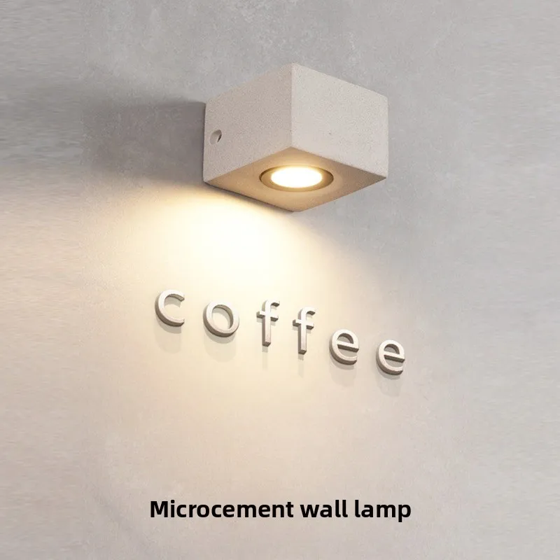 Concrete Micro Cement Terrazzo Wall Lamp Industrial Style Bar Homestay Bedroom Wabi Sabi Style Waterproof Storefront Wall Sconce