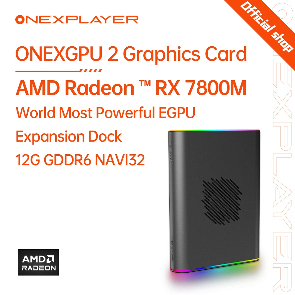 OneXPlayer ONEXGPU 2 Graphics Card 12G AMD Radeon RX 7800M Laptop Game Work External Independent Graphics Card Expansion Dock