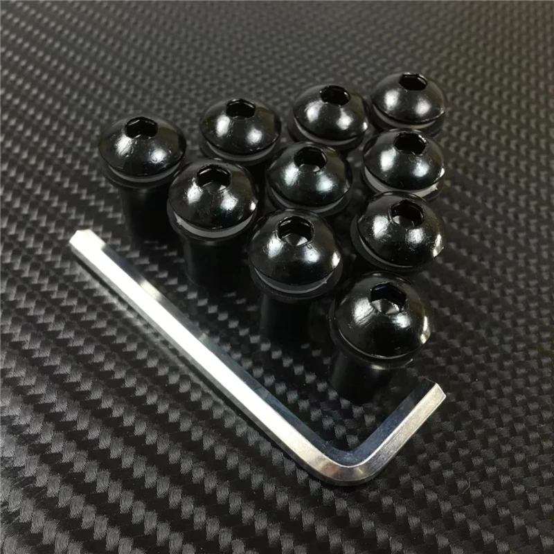 0xxd 10pcs มอเตอร์ไซค์ M5x16mm windscreen สลักเกลียวน็อตน็อต Universal กระจกหน้ารถอลูมิเนียมชุดอุปกรณ์เสริมมอเตอร์ไซค์