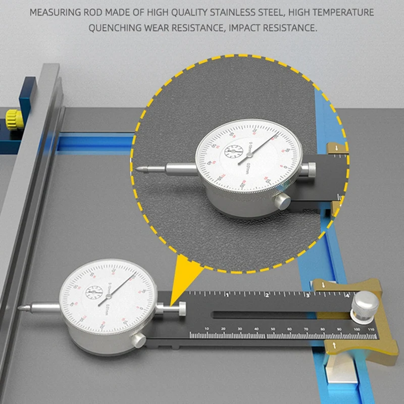 Tabela Saw Dial Gauge Corrector, Black Aluminum Alloy Woodworking Tool, Correção De Paralelismo De Lâmina