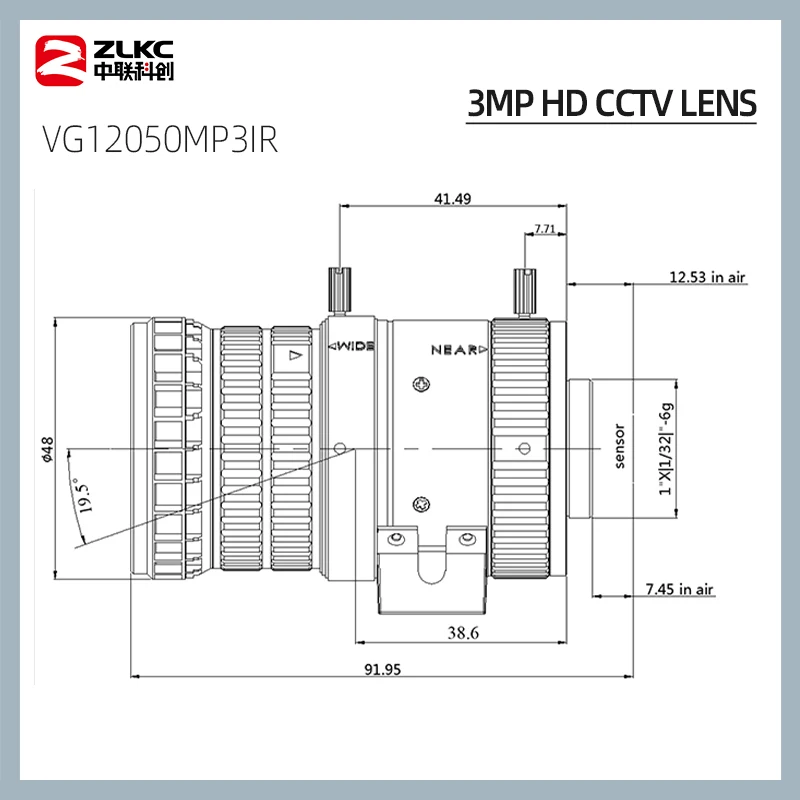 التكبير 3 ميجابيكسل F1.5 12-50 مللي متر عدسة فاريفوكال السيارات القزحية البؤري اليدوي عدسة 1/1.8 "CS جبل كاميرا مراقبة مع تصحيح الأشعة تحت الحمراء