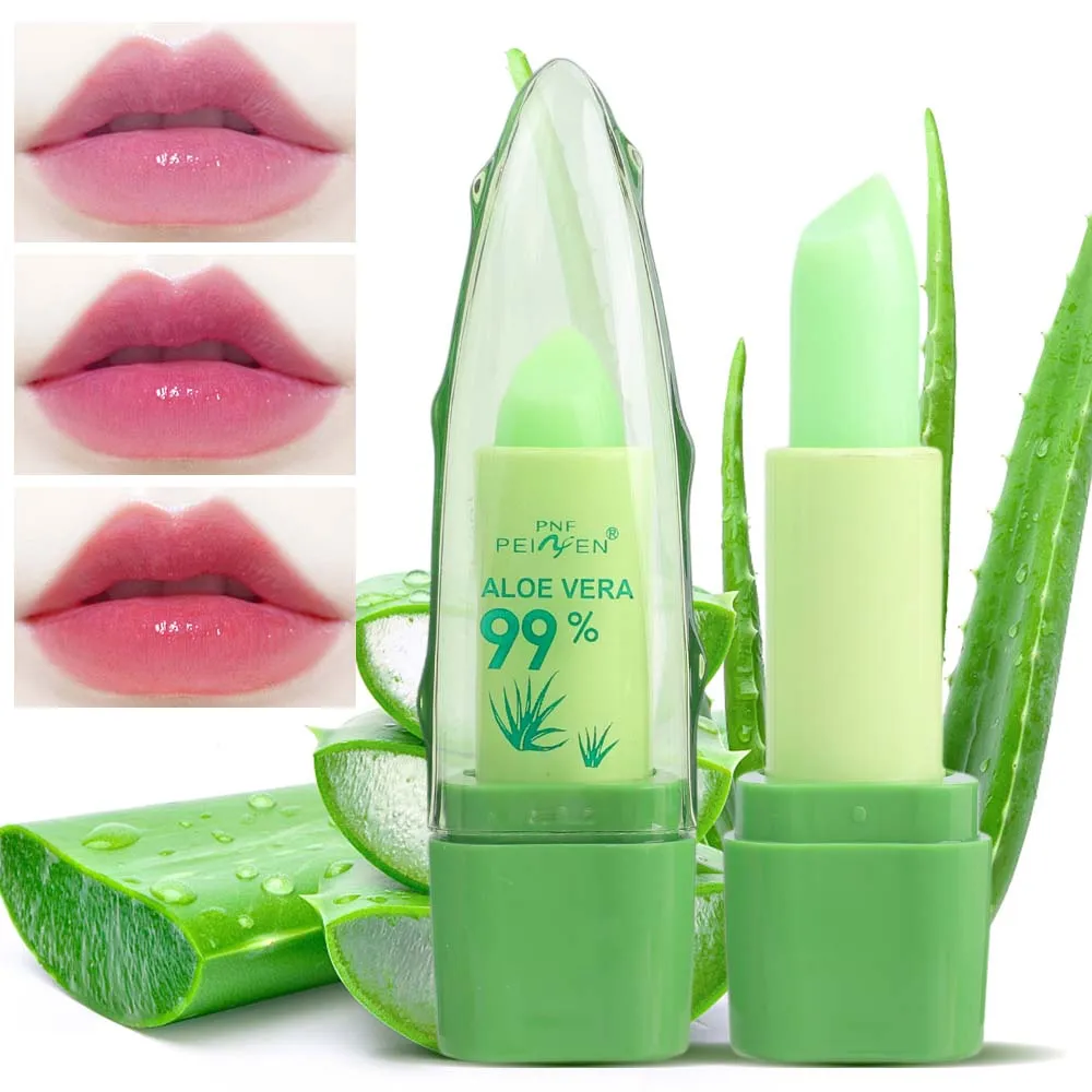 Color Changing Aloe Vera Lip Balm Long-Lasting Moisturizing Nourishing Refreshing Non-sticky Lipstick Lips Care Beauty Cosmetics