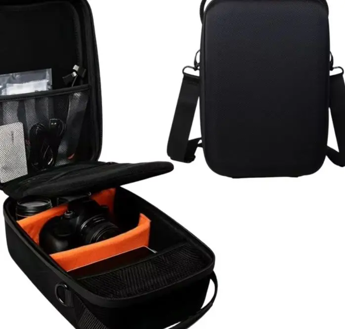Hardshell Camera Bag Shockproof Water EVA Storage Case With Adjustable Compartments For DSLR Lens Accessories Black