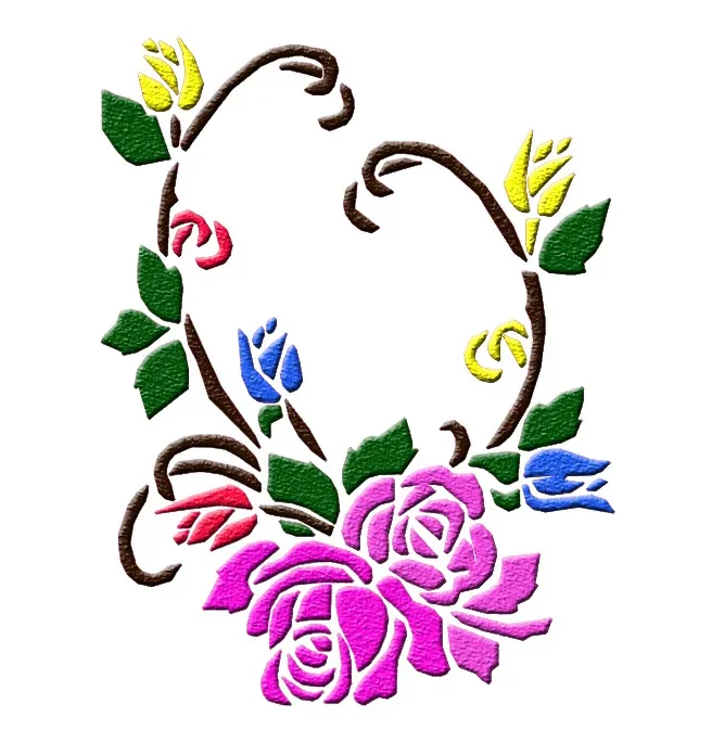 Flower Layering Stencils para Scrapbook, Template decorativa, DIY Album Pintura, Colorir e Embossing, Photo Album, 15 centímetros