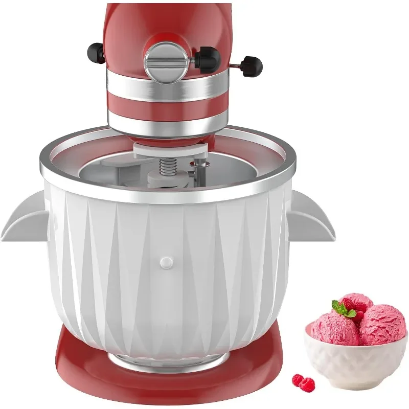 Maker Attachment for Stand Mixer, 2 Quart Ice Cream Attachment Fits for 4.5Qt and Larger Stand Mixers, Yogurt